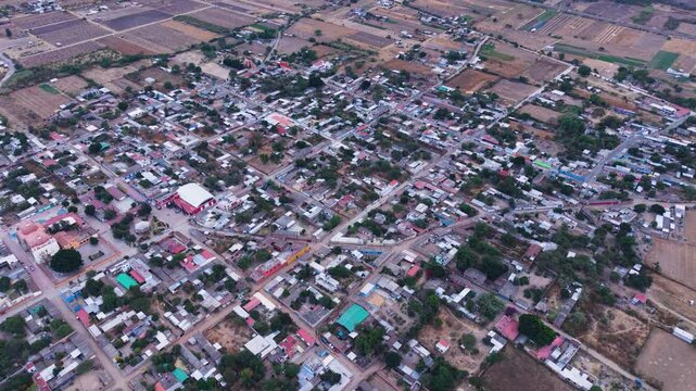 Drone perspective of ancient village of Macuilxochitl, Oaxaca