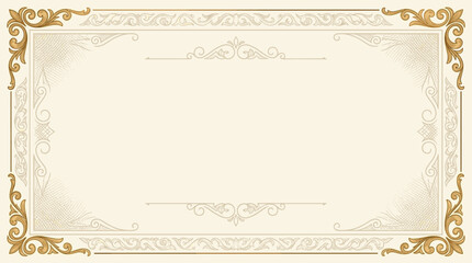 Elegant Gold Ornate Frame Vintage Decorative Background Design Template