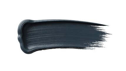 Dark gray paint smear texture with glossy highlights on transparent background