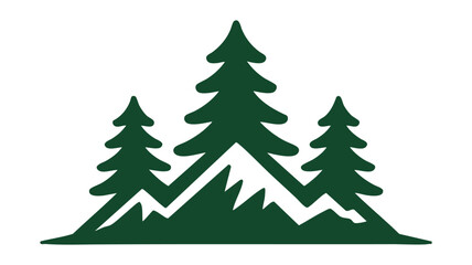 Obraz premium Minimalist forest landscape with pine trees