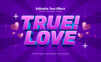 Obraz premium True Love Editable Text Effect - Romantic Typography for Valentine, Wedding, and Couple Design