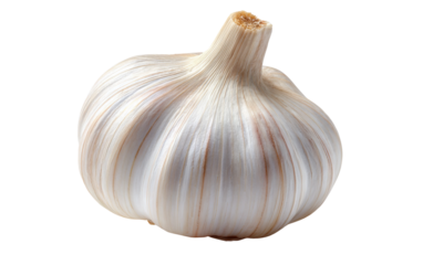 Garlic clove presented individually showcasing crisp texture, pale skin, and healthy vegetable quality isolated on transparent background PNG