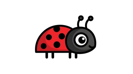Fototapeta premium Cute Cartoon Ladybug Character Illustration Design.