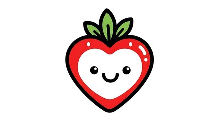 Fototapeta premium Smiling Strawberry Cartoon Character Illustration.
