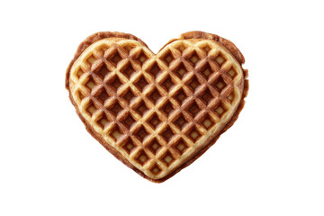 Heart-shaped waffle; crisp golden brown surface detail