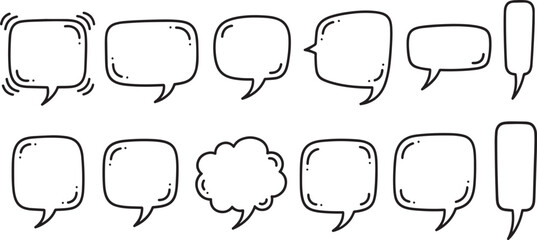 set of cartoon speech bubbles for dialog  various shapes