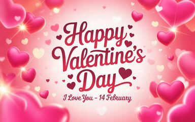 Happy Valentine&rsquo;s Day Soft Pink Romantic Greeting