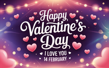 Happy Valentine&rsquo;s Day Greeting with Heart Background