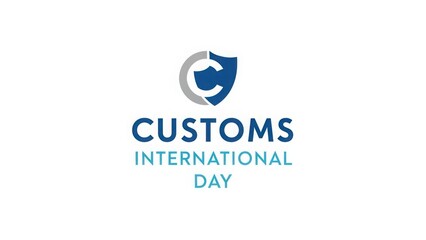 International Customs Day logo with shield and text, celebrating global trade and security.