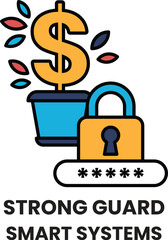 A dollar sign is on a white background