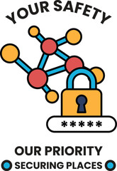 A black and white image of a lock with the words "Your Safety" written below it