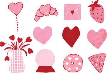 Cute Valentine's Day Element Set