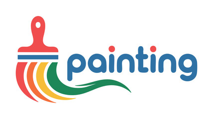Creative painting brush logo design