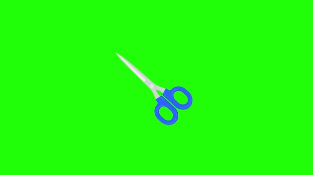 scissors appear and cut animated icon scissors cartoon 2d appears cutting 4k looping