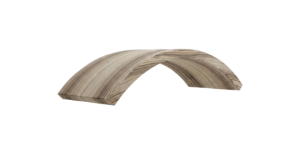 Curved Wooden Beam with Wood Grain Texture