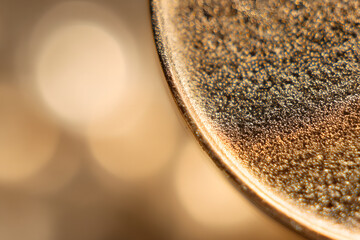 Macro close-up of a metallic surface abstract art illuminated background textured visualization