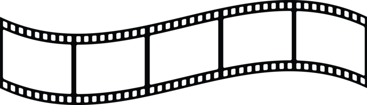 Cinema film strips reel templates. Retro film strip frame element sign. Video or movie film vintage analog cinema symbol. Photograph camera logo. flat style.
