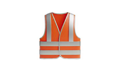 Orange High-Visibility Safety Vest with Reflective Strips