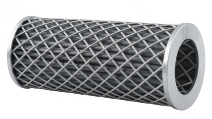 Metal Air Filter with Grid Pattern industrial filtration isolated on a transparent background