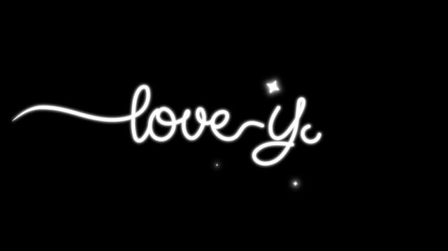 love you animated text lettering handwriting i love you 4k looping croma