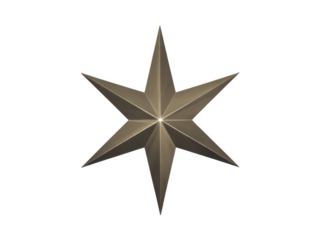 Metallic gold star shape metallic star shiny isolated on a transparent background