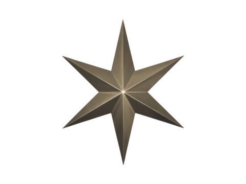 Metallic gold star shape metallic star shiny isolated on a transparent background - Powered by Adobe