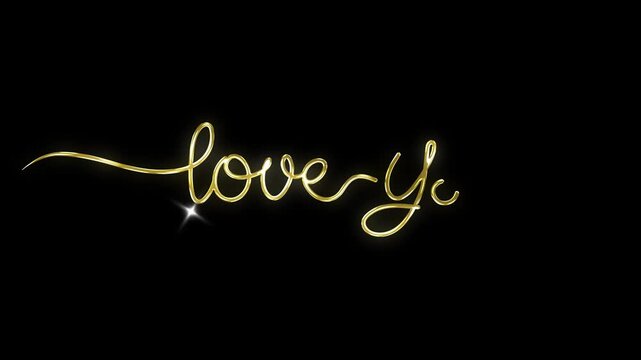 love you animated text lettering handwriting i love you 4k looping croma