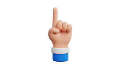 3D Cartoon Hand Pointing Up