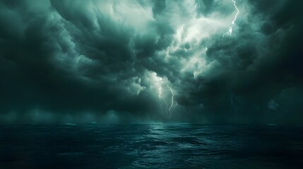 storm clouds over the seaDramatic storm clouds over the sea creating a powerful ocean atmosphere, perfect for weather backgrounds, climate change concepts, storm forecasts, monsoon season designs, nat