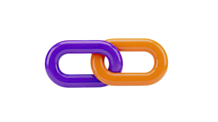 Interlocking Purple and Orange Chain Links