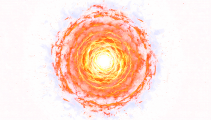 Glowing Sunburst Centered Orange Radiant Sphere.