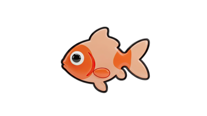 Cartoon Goldfish with Orange and Peach Colors
