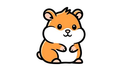 Cute Cartoon Hamster Character Illustration.