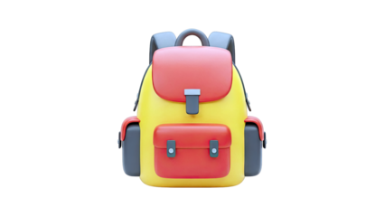 Yellow and Red 3D Backpack