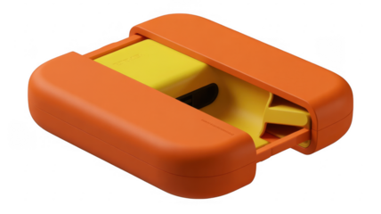 Orange and yellow hole punch office isolated on a transparent background