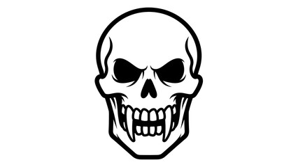 Black and White Skull Illustration Design.