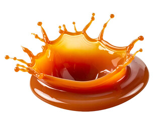Caramel splash cut out on a transparent background