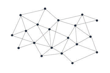 Global network connecting points and lines, forming a complex structure of digital data communication on transparent background