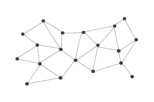 Abstract geometric plexus connecting data nodes forming a network for technology and digital communication, transparent background - Powered by Adobe