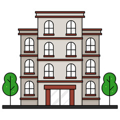 vector illustration of a hotel building