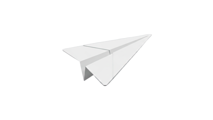 White Paper Airplane on a White Background