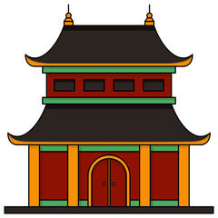 vector illustration of a pagoda