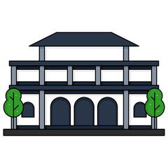 vector illustration of a railway station 