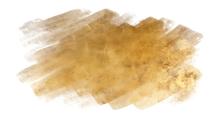 Textured golden brush stroke smudge with distressed metallic foil effect.