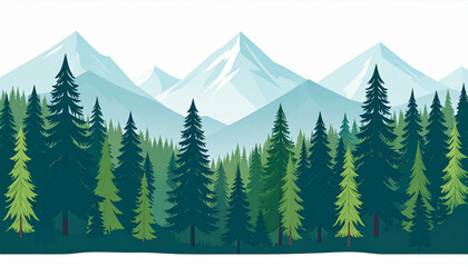 Fototapeta premium Serene Pine Forest Landscape