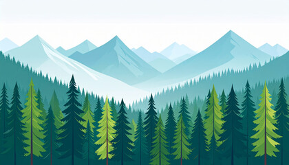 Fototapeta premium Serene Pine Forest Landscape