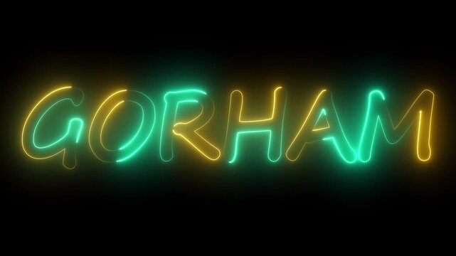 flickering neon caribou text animation. neon sign that flickers and glows with CARIBOU