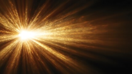 Radiant burst of golden light radiating outward from a central point against a black background