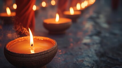Spiritual ritual of phuangmany people with candles thailand gigapixel image intimate cultural significance