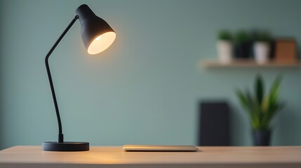 Close-up of a contemporary home office design featuring dramatic led lighting and modern aesthetics